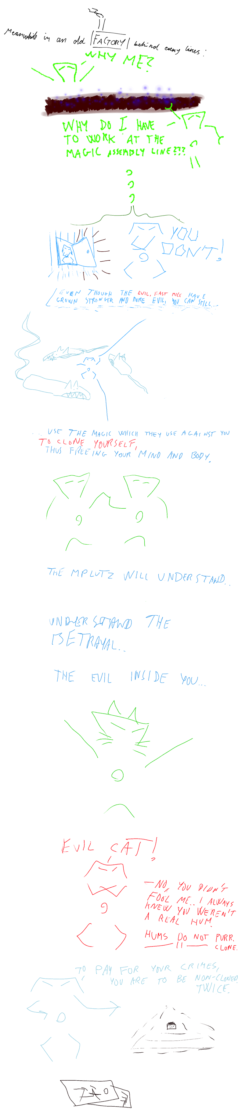 A small, evil, fast mice once asked his larger, evil, fast parent mice if evil cats were yummy. The answer was yes.
