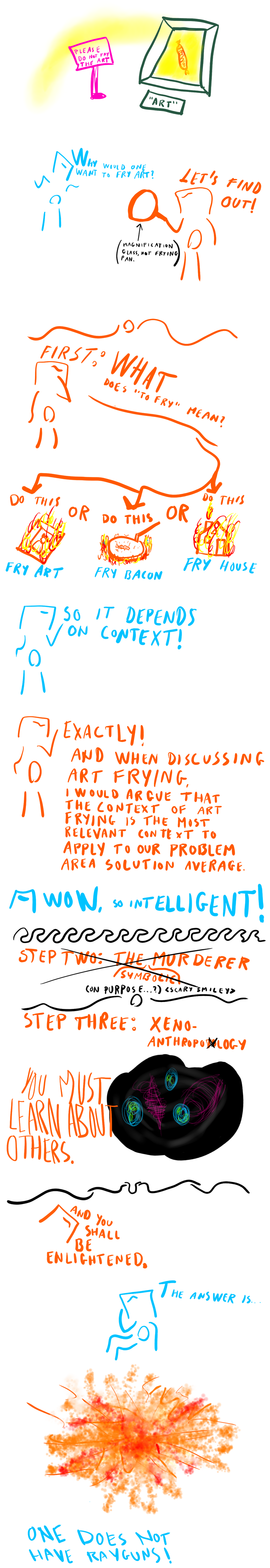 If art is inedible, frying it can only make it better.